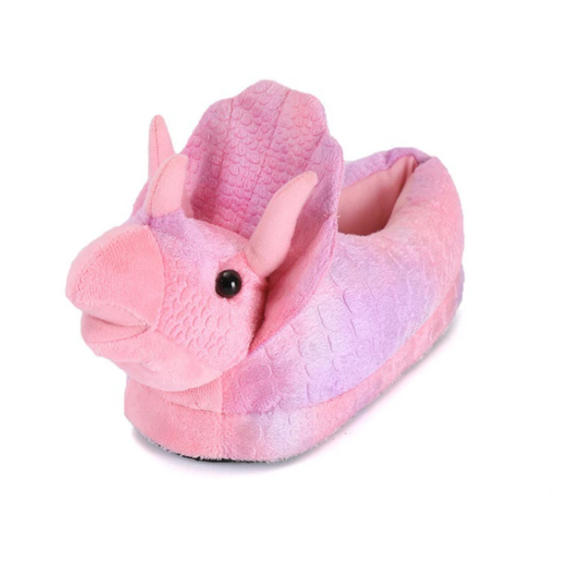 Tyrannosaurus Rex Plush Slippers For Men And Women Winter Cartoon Animals Indoor Cotton Shoes Home Warm Slippers Floor Shoes - 图片 3